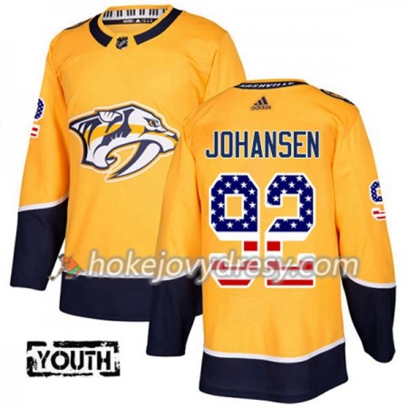 Dětské Hokejový Dres Nashville Predators Ryan Johansen 92 2017-2018 USA Flag Fashion Zlatá Adidas Authentic